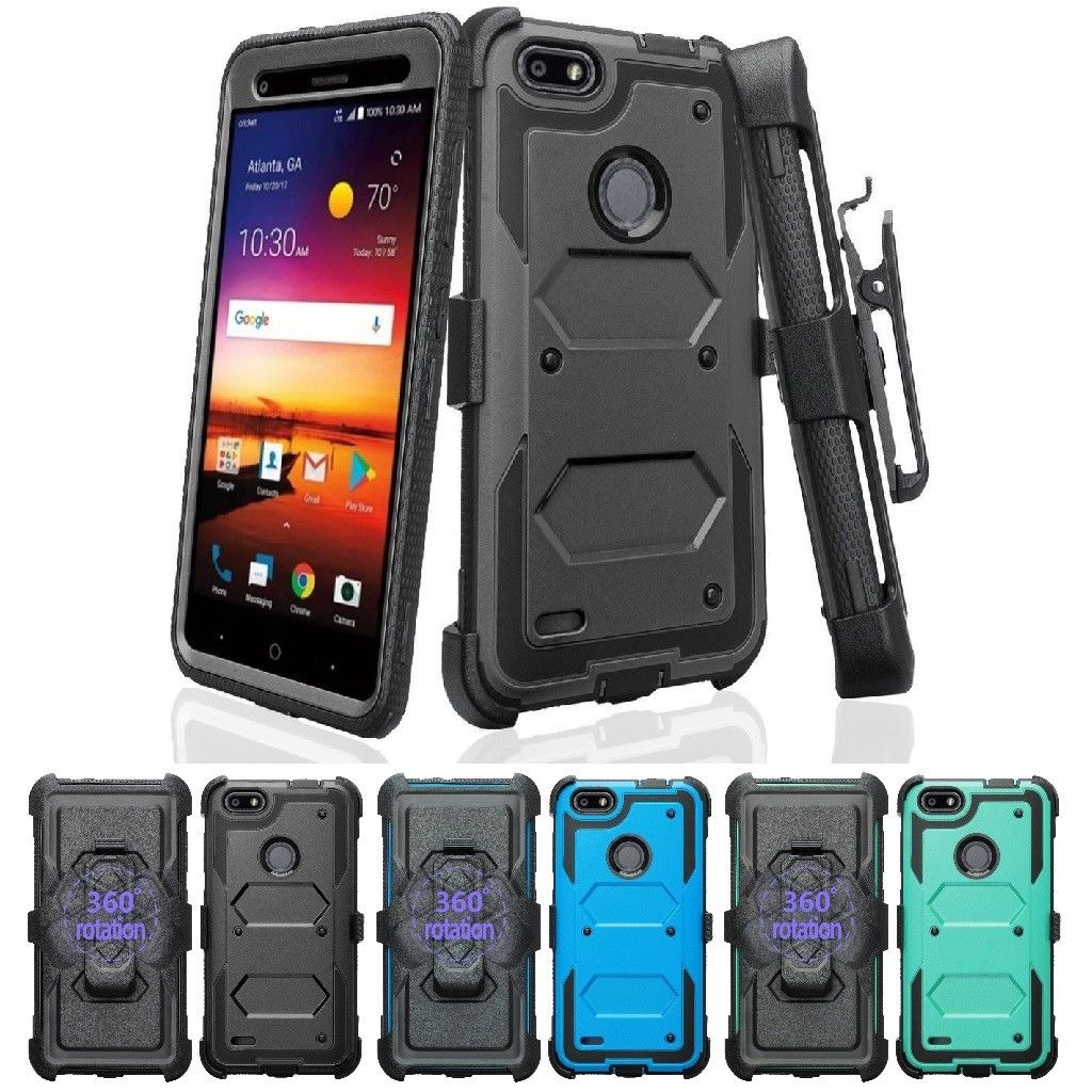 For Zte Blade X Z965 Blade Force N9517 Tri Guard Case Clip Built In Screen Ebay